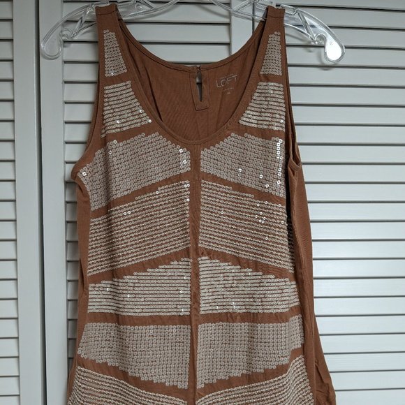 Sequin Shaped Knit Tee in Clay main image 1